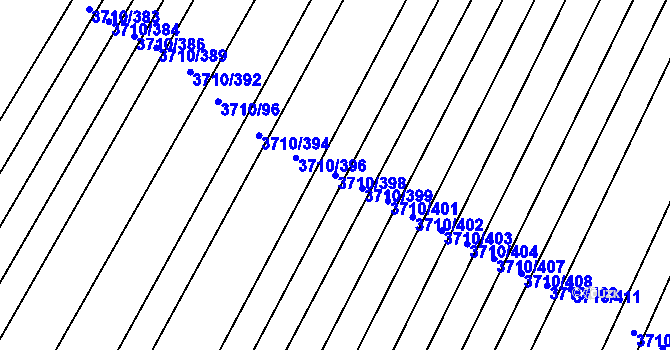 Parcela st. 3710/398 v KÚ Vracov, Katastrální mapa