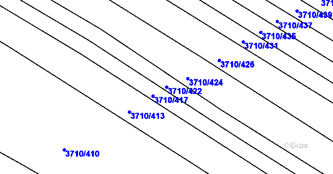 Parcela st. 3710/422 v KÚ Vracov, Katastrální mapa