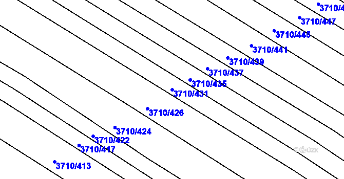 Parcela st. 3710/431 v KÚ Vracov, Katastrální mapa