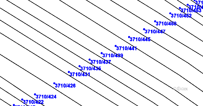 Parcela st. 3710/439 v KÚ Vracov, Katastrální mapa