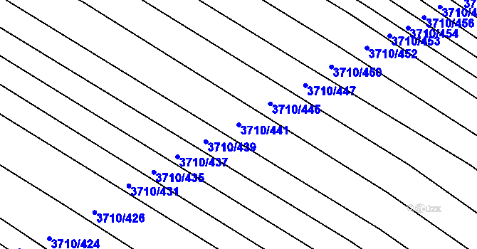 Parcela st. 3710/441 v KÚ Vracov, Katastrální mapa