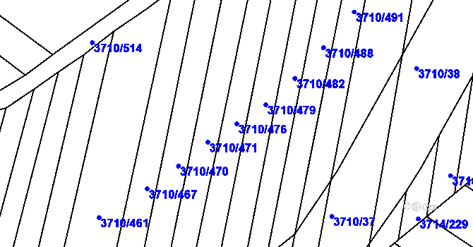Parcela st. 3710/476 v KÚ Vracov, Katastrální mapa