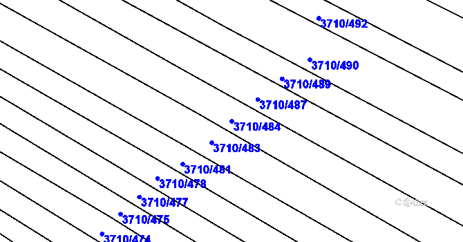 Parcela st. 3710/484 v KÚ Vracov, Katastrální mapa