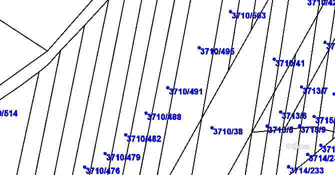 Parcela st. 3710/491 v KÚ Vracov, Katastrální mapa