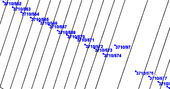 Parcela st. 3710/572 v KÚ Vracov, Katastrální mapa