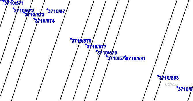 Parcela st. 3710/578 v KÚ Vracov, Katastrální mapa