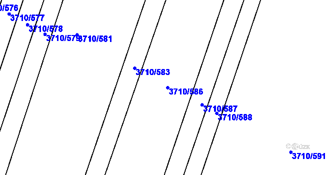 Parcela st. 3710/586 v KÚ Vracov, Katastrální mapa