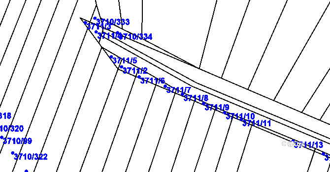 Parcela st. 3711/7 v KÚ Vracov, Katastrální mapa