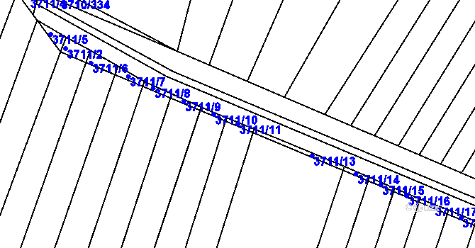 Parcela st. 3711/11 v KÚ Vracov, Katastrální mapa