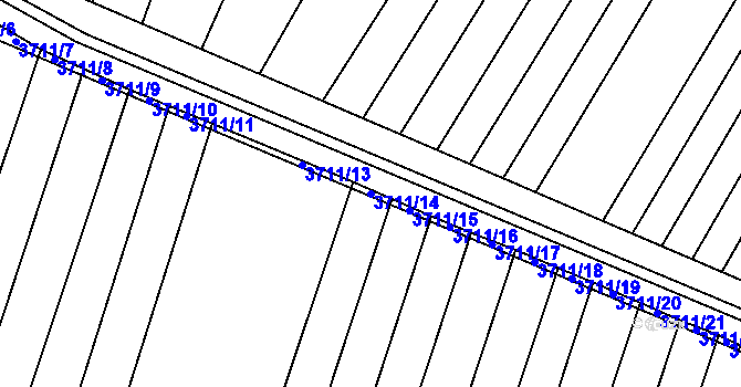Parcela st. 3711/14 v KÚ Vracov, Katastrální mapa