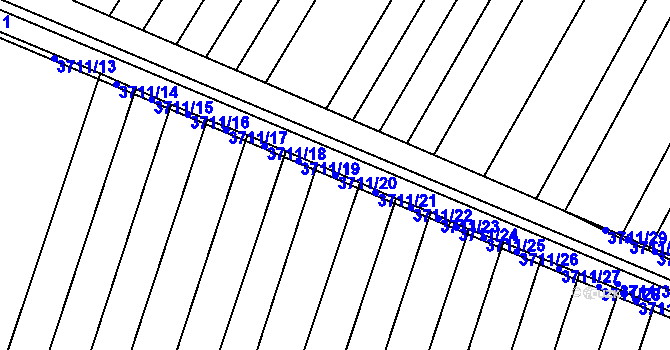 Parcela st. 3711/20 v KÚ Vracov, Katastrální mapa