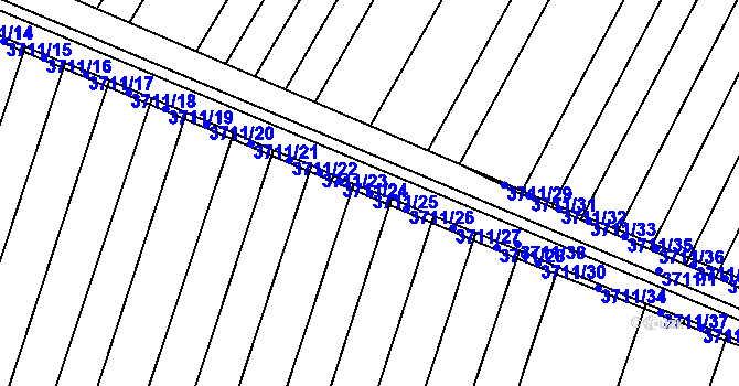 Parcela st. 3711/25 v KÚ Vracov, Katastrální mapa