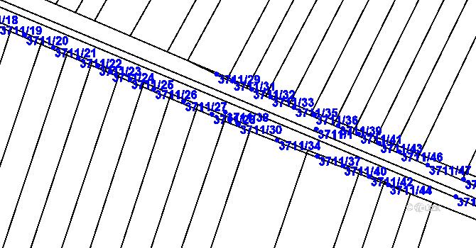 Parcela st. 3711/30 v KÚ Vracov, Katastrální mapa
