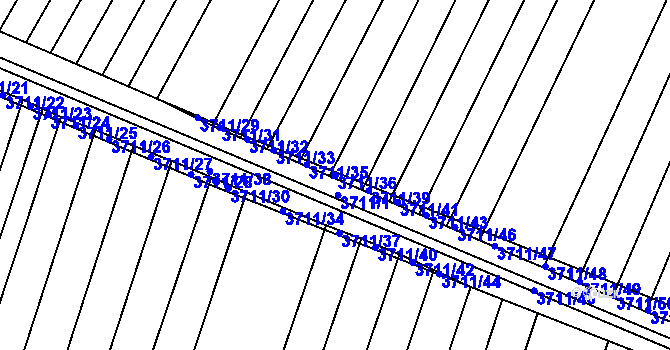 Parcela st. 3711/36 v KÚ Vracov, Katastrální mapa