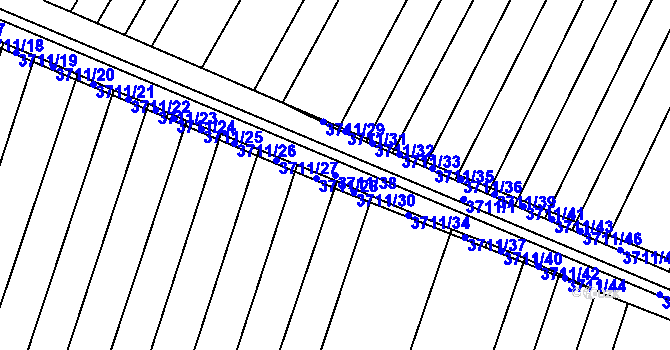 Parcela st. 3711/38 v KÚ Vracov, Katastrální mapa