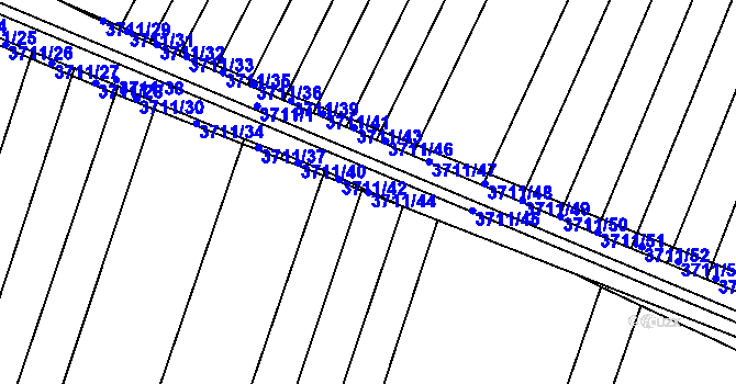 Parcela st. 3711/44 v KÚ Vracov, Katastrální mapa