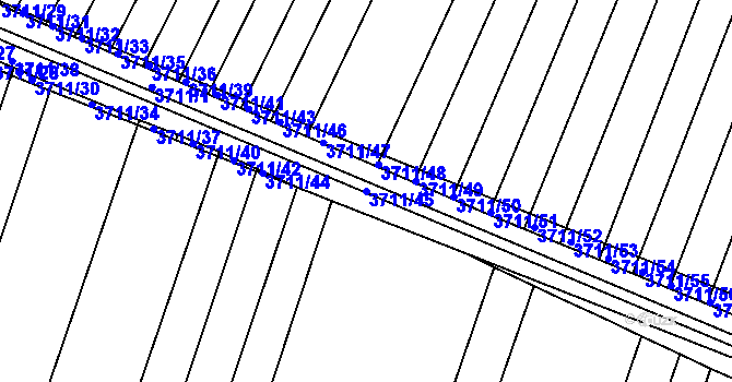 Parcela st. 3711/45 v KÚ Vracov, Katastrální mapa