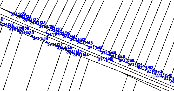 Parcela st. 3711/47 v KÚ Vracov, Katastrální mapa