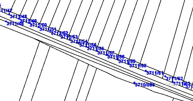 Parcela st. 3711/57 v KÚ Vracov, Katastrální mapa