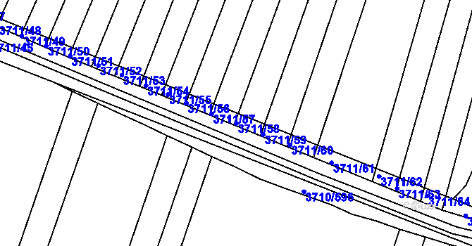 Parcela st. 3711/58 v KÚ Vracov, Katastrální mapa
