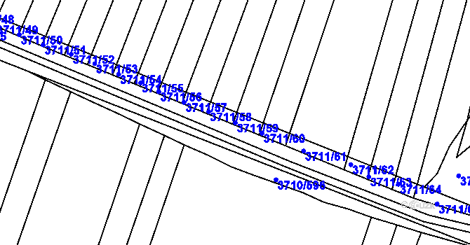 Parcela st. 3711/59 v KÚ Vracov, Katastrální mapa