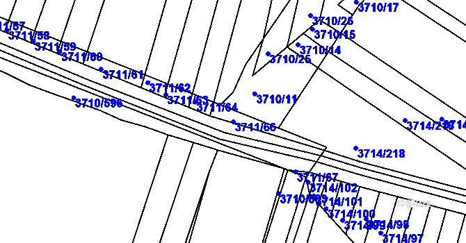 Parcela st. 3711/66 v KÚ Vracov, Katastrální mapa