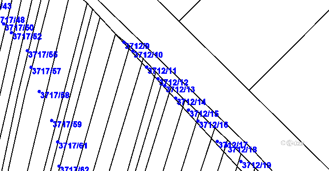 Parcela st. 3712/13 v KÚ Vracov, Katastrální mapa