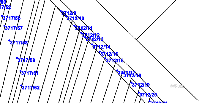 Parcela st. 3712/15 v KÚ Vracov, Katastrální mapa