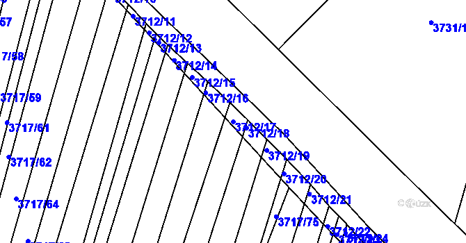 Parcela st. 3712/17 v KÚ Vracov, Katastrální mapa