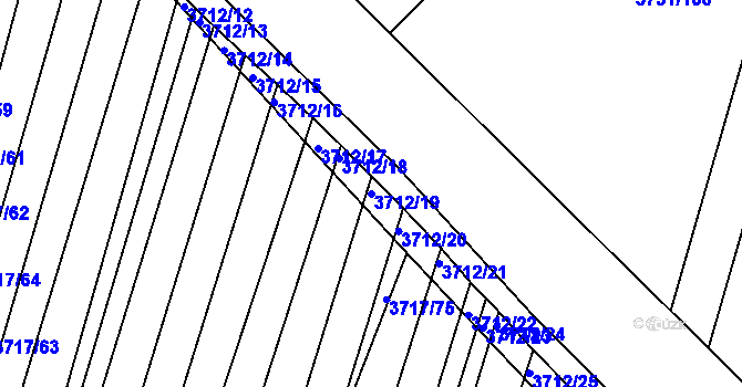 Parcela st. 3712/19 v KÚ Vracov, Katastrální mapa