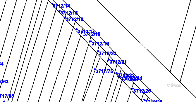Parcela st. 3712/20 v KÚ Vracov, Katastrální mapa