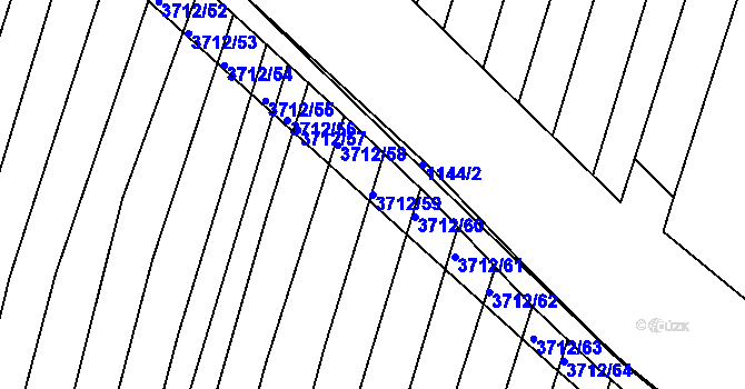 Parcela st. 3712/59 v KÚ Vracov, Katastrální mapa