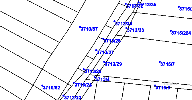 Parcela st. 3713/27 v KÚ Vracov, Katastrální mapa