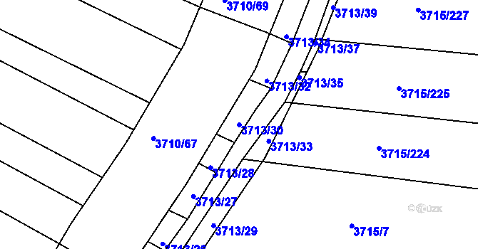 Parcela st. 3713/30 v KÚ Vracov, Katastrální mapa
