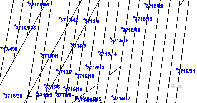 Parcela st. 3715/14 v KÚ Vracov, Katastrální mapa