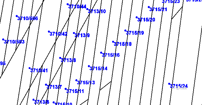 Parcela st. 3715/16 v KÚ Vracov, Katastrální mapa