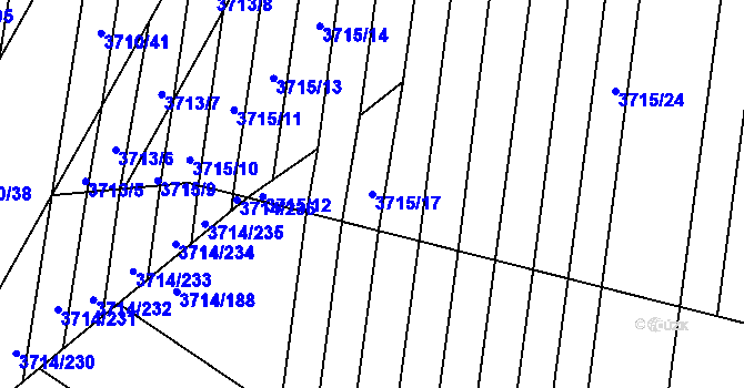 Parcela st. 3715/17 v KÚ Vracov, Katastrální mapa