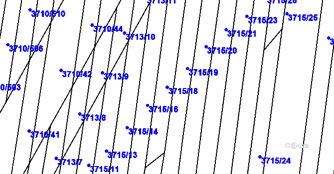 Parcela st. 3715/18 v KÚ Vracov, Katastrální mapa