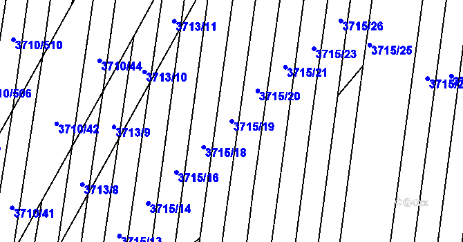 Parcela st. 3715/19 v KÚ Vracov, Katastrální mapa