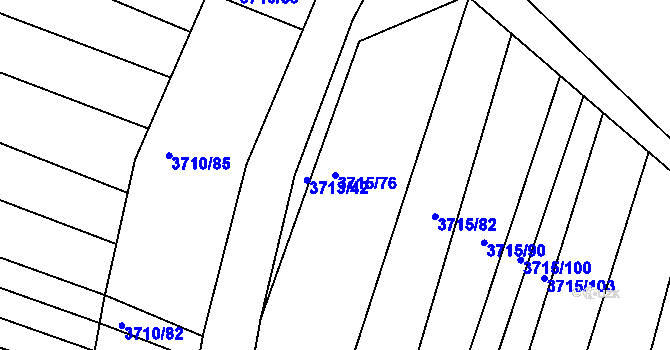 Parcela st. 3715/76 v KÚ Vracov, Katastrální mapa