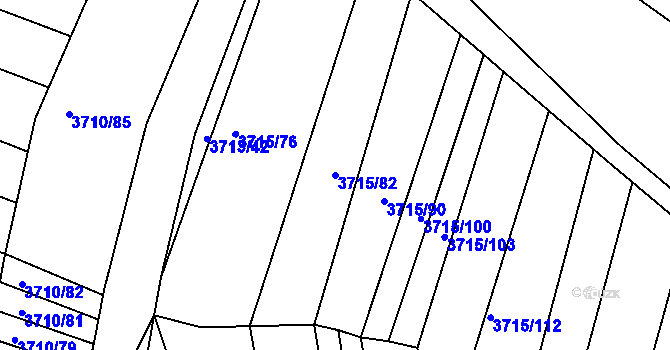 Parcela st. 3715/82 v KÚ Vracov, Katastrální mapa