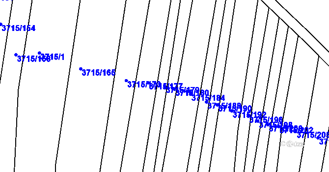 Parcela st. 3715/179 v KÚ Vracov, Katastrální mapa
