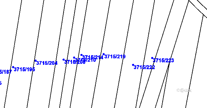 Parcela st. 3715/219 v KÚ Vracov, Katastrální mapa