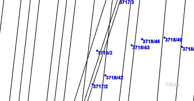 Parcela st. 3716/2 v KÚ Vracov, Katastrální mapa