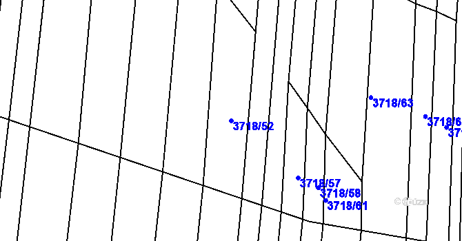 Parcela st. 3718/52 v KÚ Vracov, Katastrální mapa