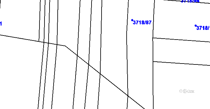 Parcela st. 3718/81 v KÚ Vracov, Katastrální mapa