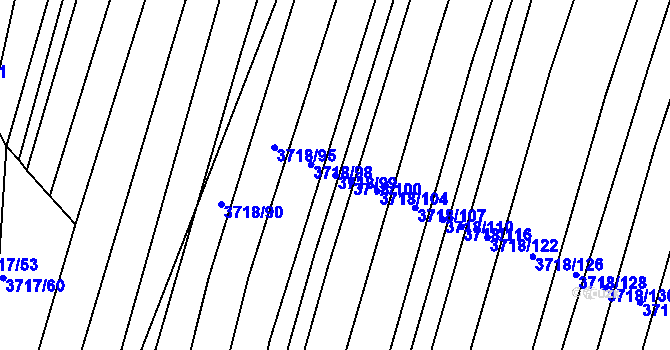 Parcela st. 3718/99 v KÚ Vracov, Katastrální mapa