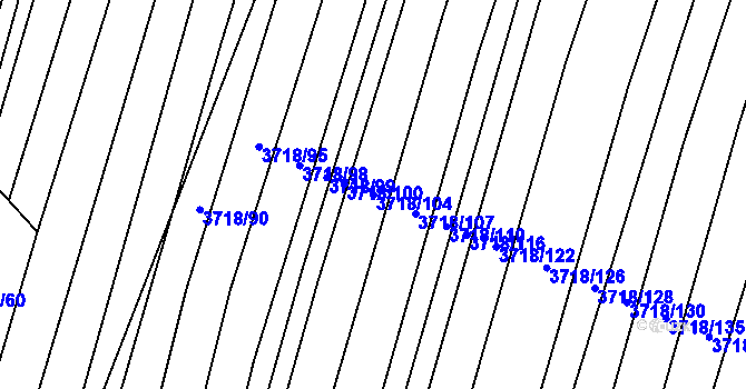 Parcela st. 3718/104 v KÚ Vracov, Katastrální mapa