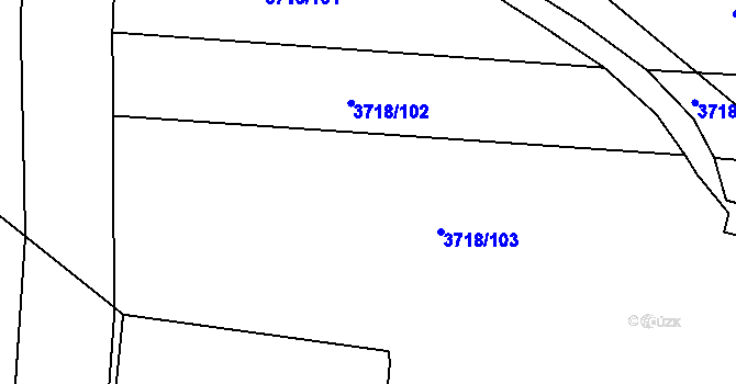 Parcela st. 3718/105 v KÚ Vracov, Katastrální mapa
