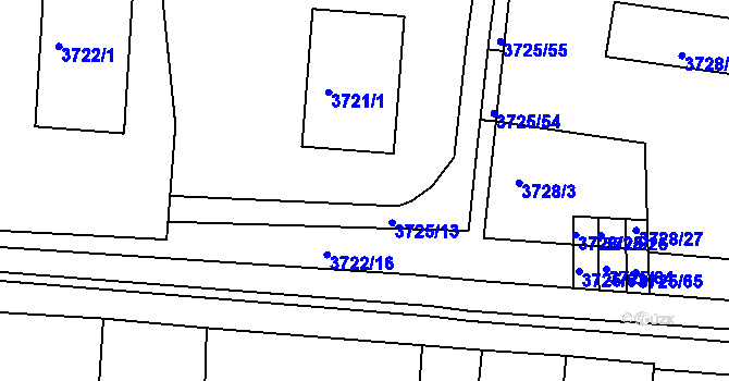 Parcela st. 3718/129 v KÚ Vracov, Katastrální mapa